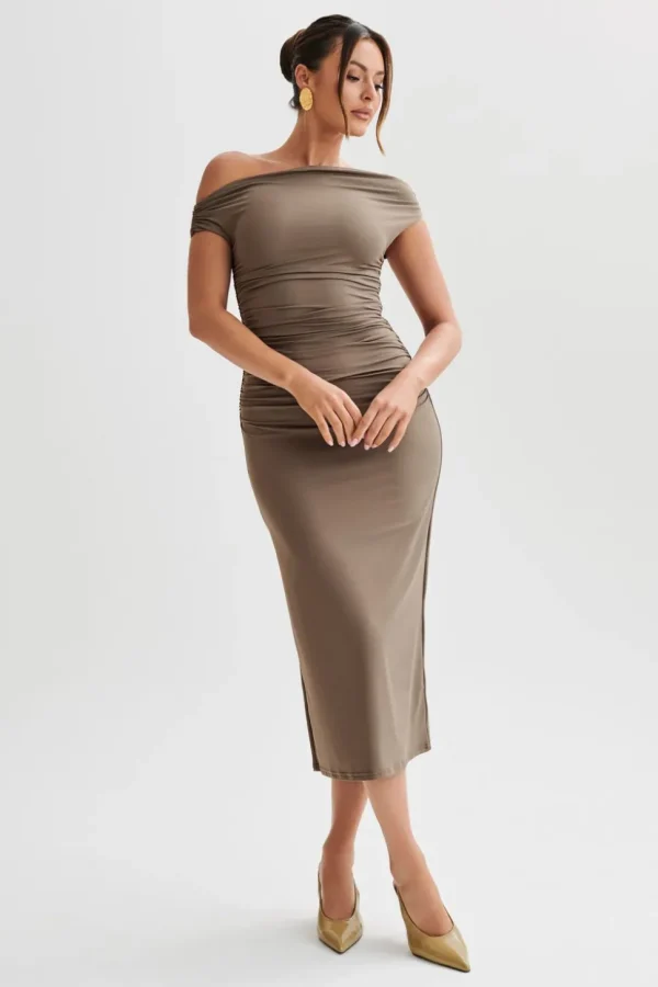 alayna_5-6.webp Women MESHKI Midi Dresses<Alayna