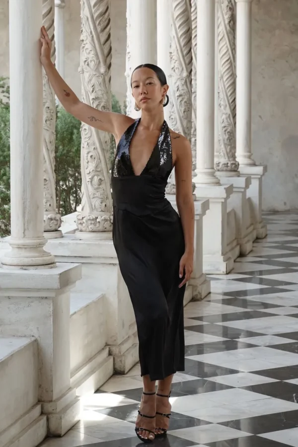 ebony_2.webp Women MESHKI Midi Dresses<Ebony