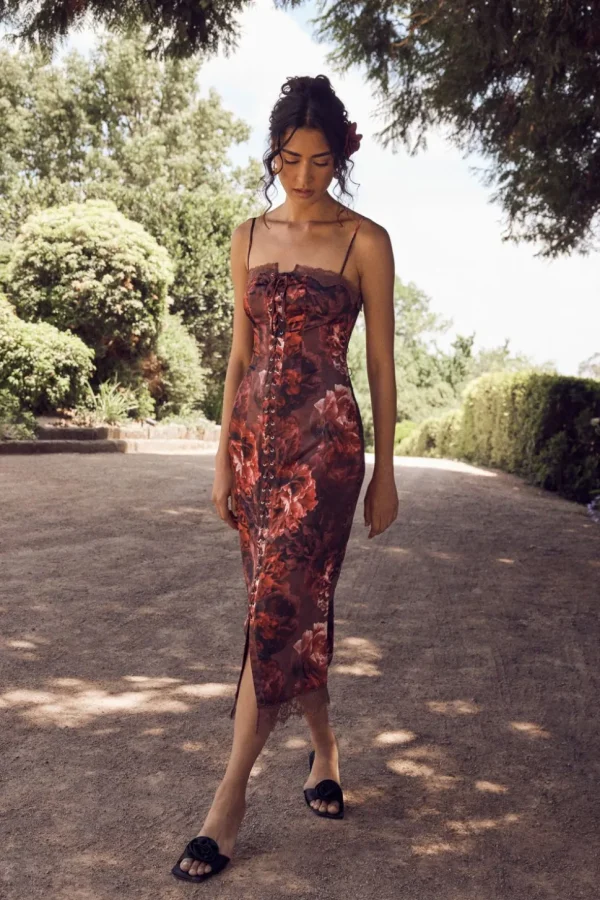 makayla_1.webp Women MESHKI Midi Dresses<Makayla